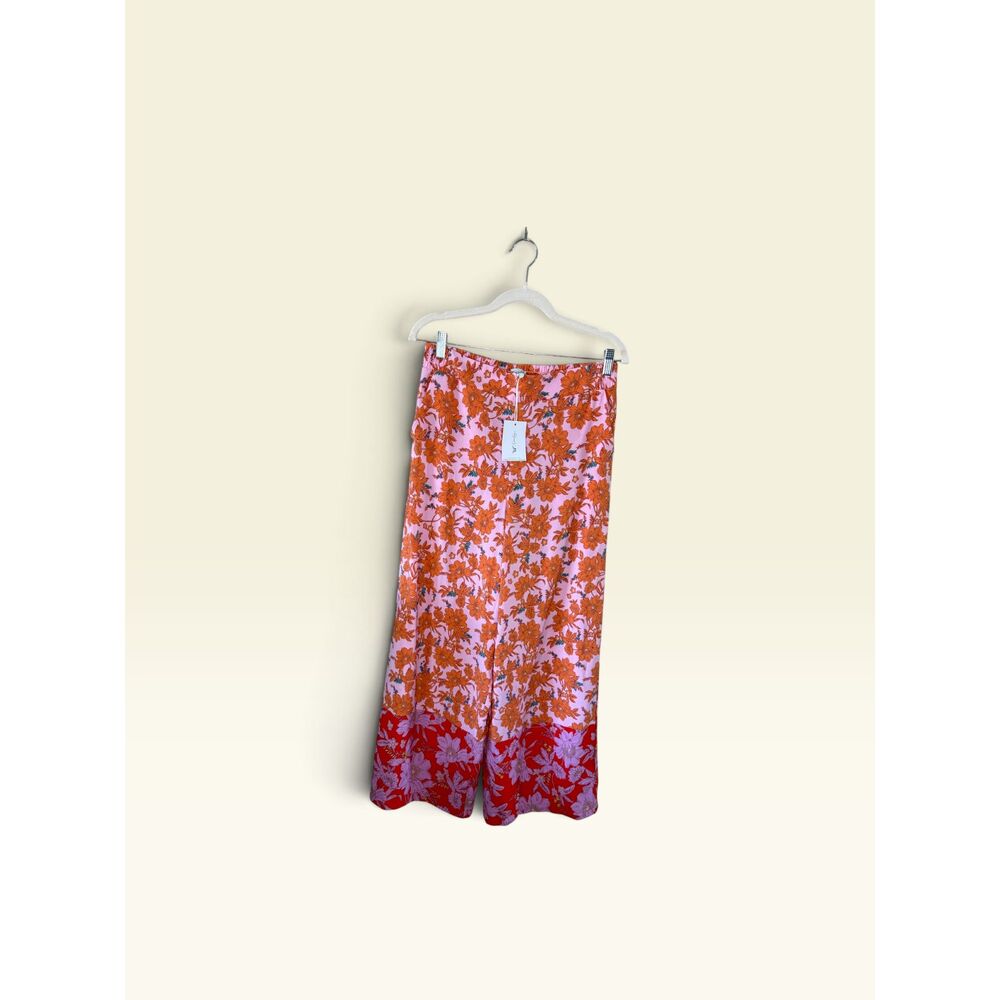 Jessica Simpson Women's Floral Wide Leg Pants Pink Orange NWT